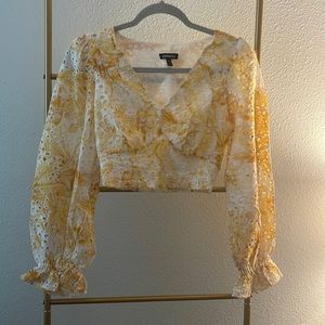 Yellow and white long sleeve blouse from Express. Size XS.